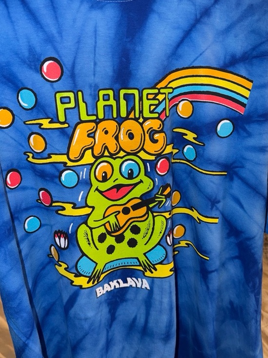 baklava Other - Action Bronson Planet Frog Graphic Tie-Dye Blue Tee